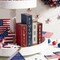 4th of July Tabletop Decorations, 4 Pcs Patriotic Wooden Block Signs – “Always Remember Our Heroes” Red White Blue Tiered Tray & Shelf Decor for Memorial Day, Independence Day & 250th Anniversary